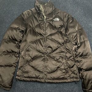 The North Face Jacket Womens Small Brown Down Puffer Quilted 550 Fill Zip Winter
